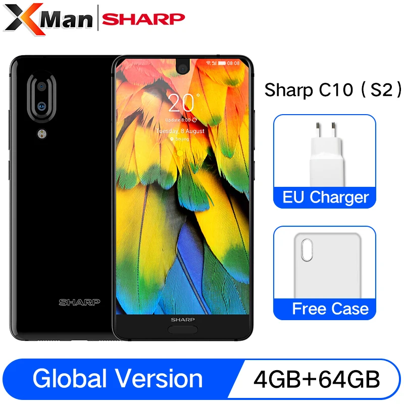 Глобальная версия Sharp AQUOS C10 S2 4G LTE смартфон 5 ''FHD + NFC 4 Гб ОЗУ 64 ПЗУ Snapdragon 630