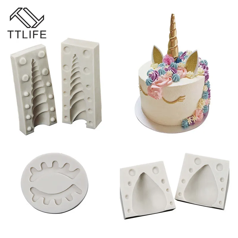 TTLIFE 3D Единорог угловой ресница ухо Форма силиконовые карамель в формах формы