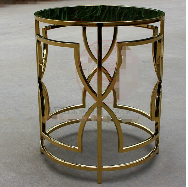 Маленький чайный столик из нержавеющей стали с позолотой|small tea table|stainless steel