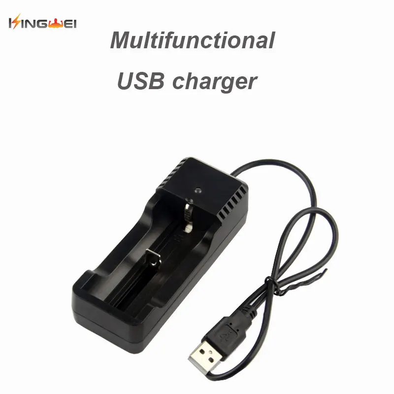 Зарядное устройство KingWei с одним USB портом для литий ионных аккумуляторов 18650 18350