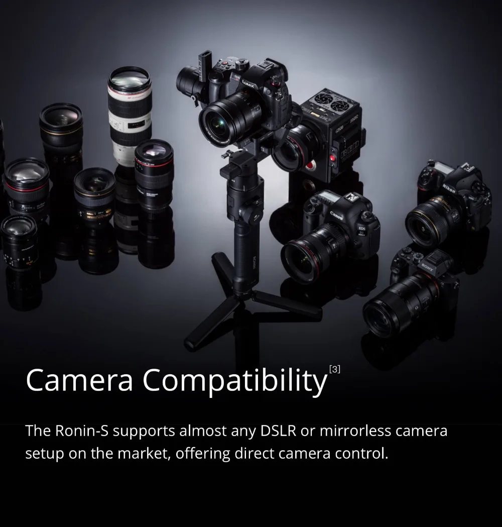 IN STOCK! DJI Ronin S Professional Camera Control 3-axis Stabilization Max Battery Life 12 hrs Automated Smart Features