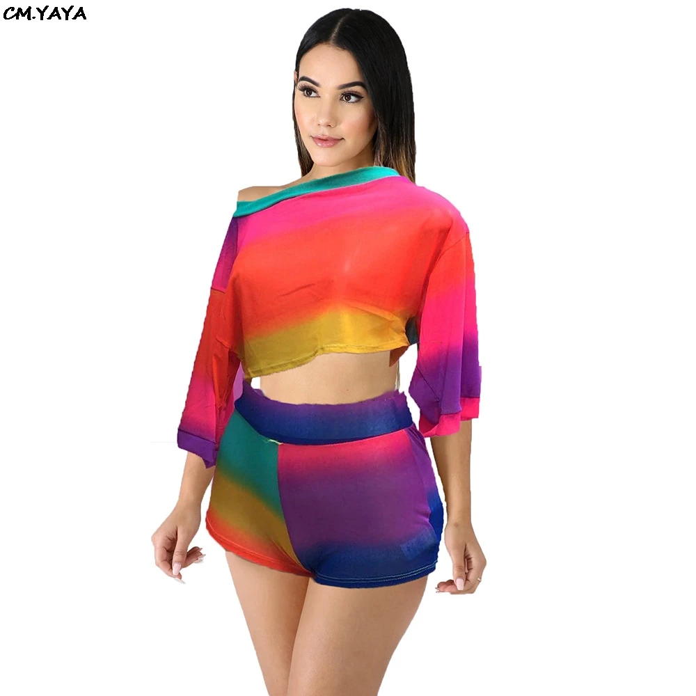 Женский сетчатый топ с принтом в полоску короткий коротким рукавом и открытыми