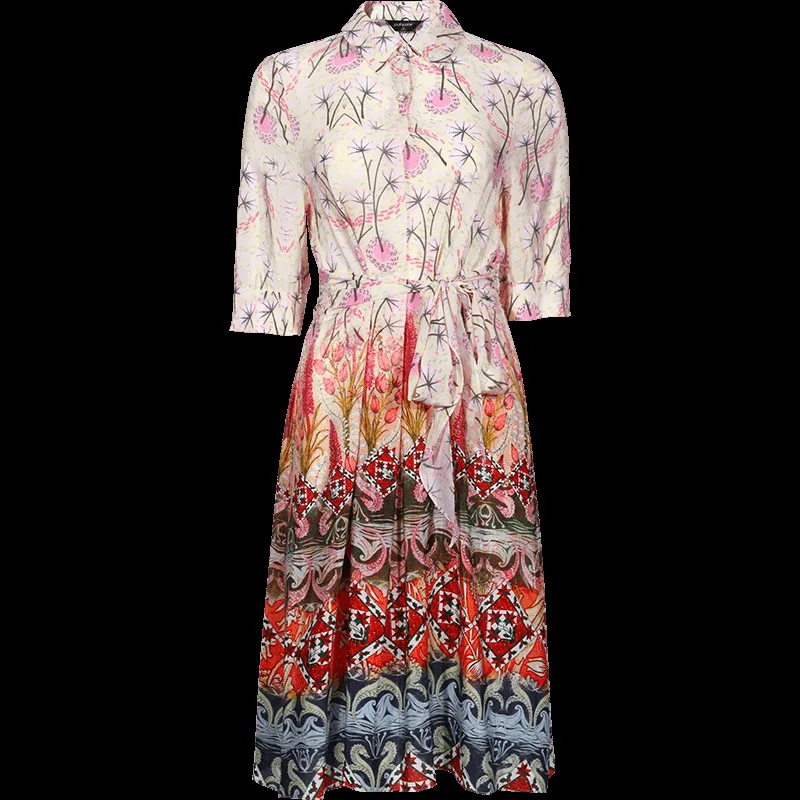 2019 Лето Новая мода Женская тонкая Высококачественная шелковая печать тонкое