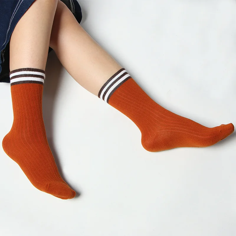 New Kind of Socks Autumn and Winter Student Women's Retro-Japanese Stripe All-cotton Heating Cotton | Женская одежда