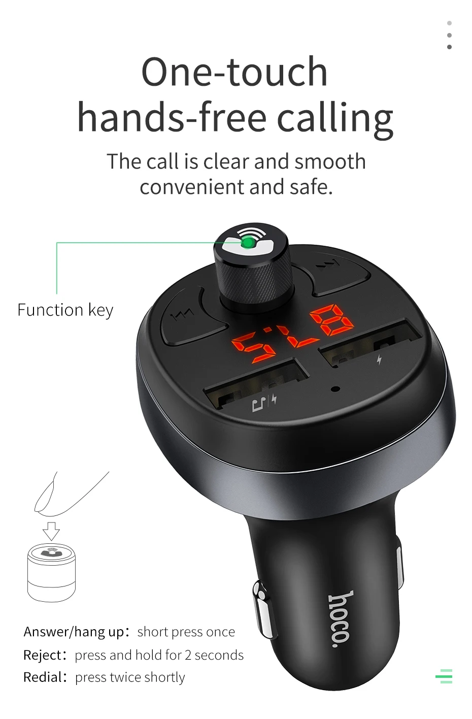 HOCO E41 Dual USB Автомобильное зарядное устройство с fm-передатчиком Bluetooth Aux модулятор Автомобильный аудио mp3-плеер 3.1A Dual USB Автомобильное зарядное устройство