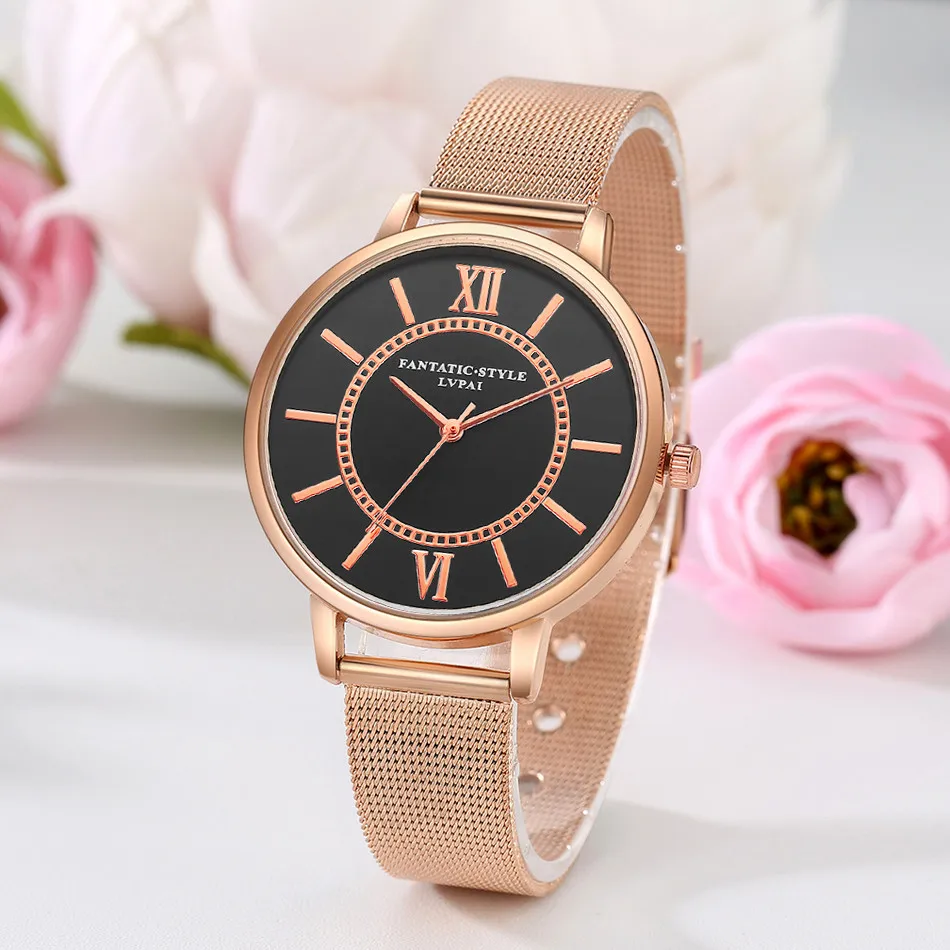 

LVPAI Watches Women Stainless Steel Bracelet Analog Quartz Watch Luxury Brand Casual Clock Wristwatches Montre femme Gift #W