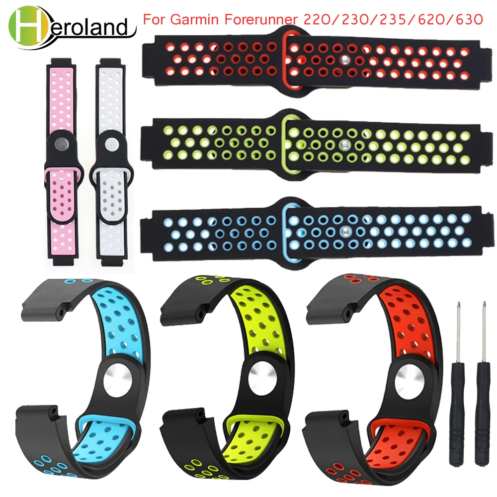 Сменный мягкий силиконовый ремешок для часов Garmin Forerunner 235 220 230 620 630 735XT смарт часы