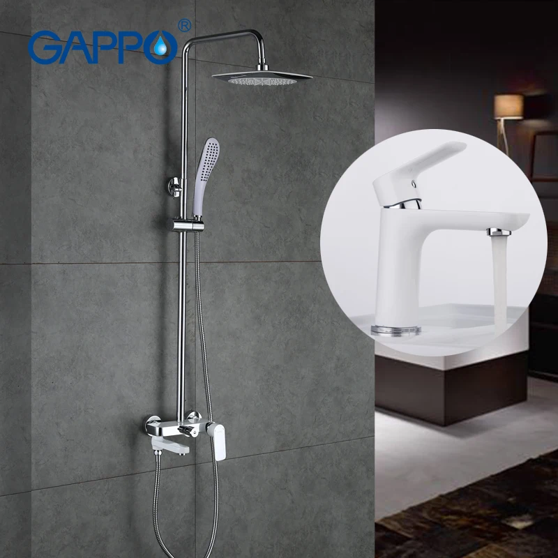 Хромированный смеситель для душа GAPPO G2448 + G1048 настенный кронштейн ручной