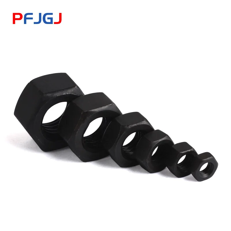 Peng Fa M2 M2.5 M3 M4 M5 m6 m8 m10 m12 M14 M16-M56 черная 8,8 углеродистая сталь Шестигранная гайка гайки GB6170