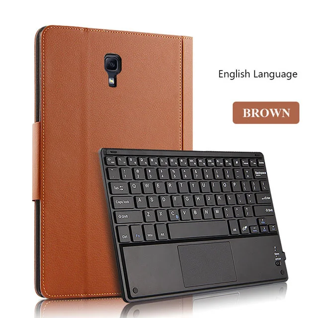 English Brown Чехол из искусственной кожи чехол для samsung Galaxy Tab A A2 10,5 SM-T590 T595 T597 съемный планшет Bluetooth клавиатура многоязычный - Цвет: English Brown