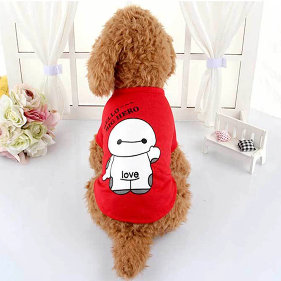 Одежда для собак щенка с принтом летняя футболка Chein Поводок животных жилет