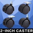 Колесо для мебели Myhomera, 48 мм, M8 винтпластина, поворотный ролик, 2 дюйма, колеса, фурнитура, тележка, бесшумный тормоз, защита