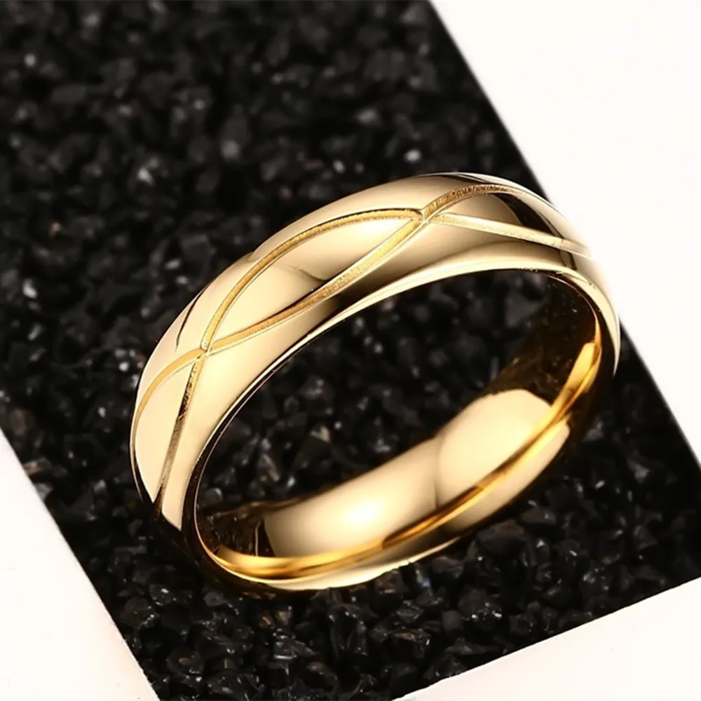 Обручальное кольцо золотистого цвета из нержавеющей стали кольца для пар с
