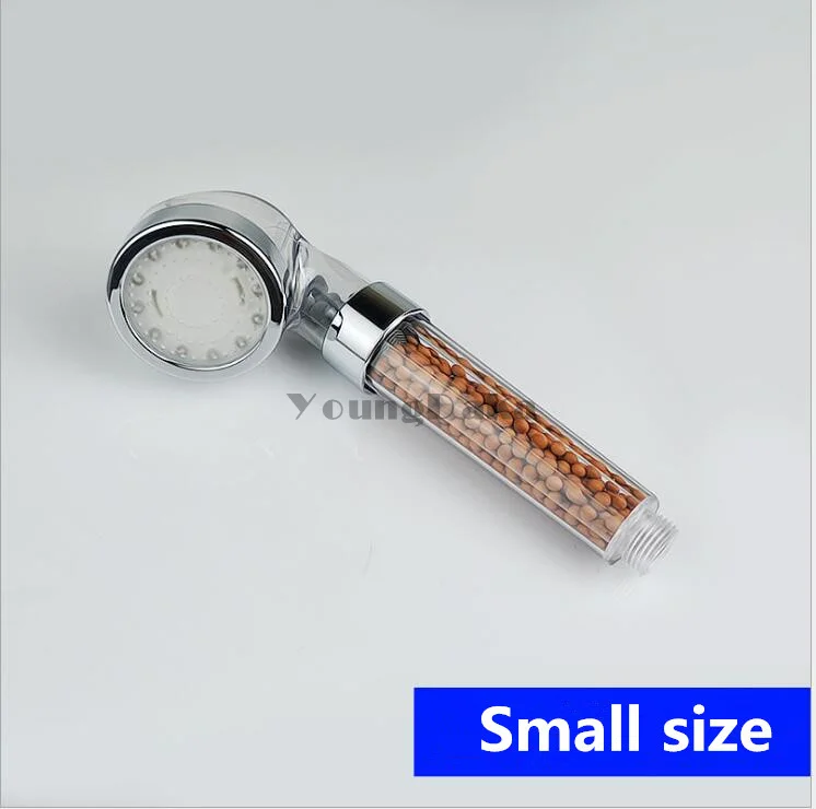 Small size head Аксессуары для ванной комнаты, Температурный датчик насадка для душа со светодиодной подсветкой головки отрицательные ионные спа душевой фильтр водосберегающая головка Douche - Цвет: Small size head