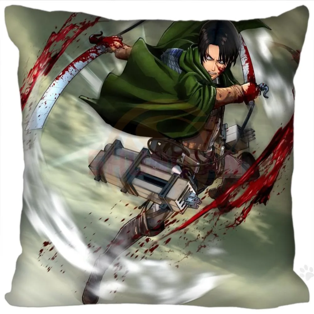 

H+P#56 New Hot Custom Pillowcase attack on titan#3 soft 45x45 cm (Twin sides) Pillow Cover Zippered SQ01003@H056