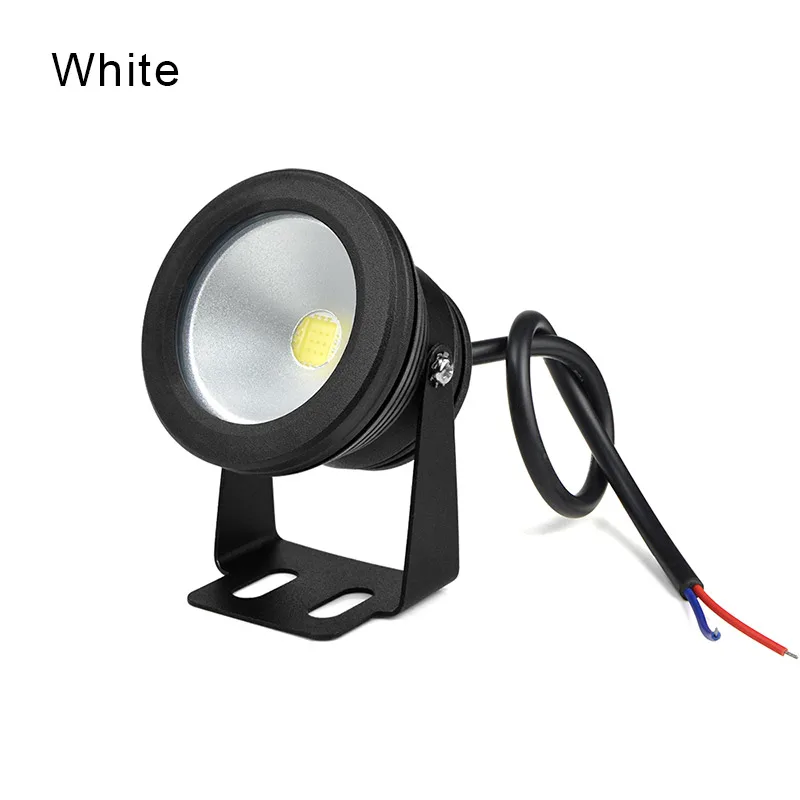 Светодиодный прожектор заливающего света подводный светильник IP68 1000LM 10 Вт RGB свет фонтана Бассейн аквариум прожектор сад прожектор для газонов - Испускаемый цвет: Белый