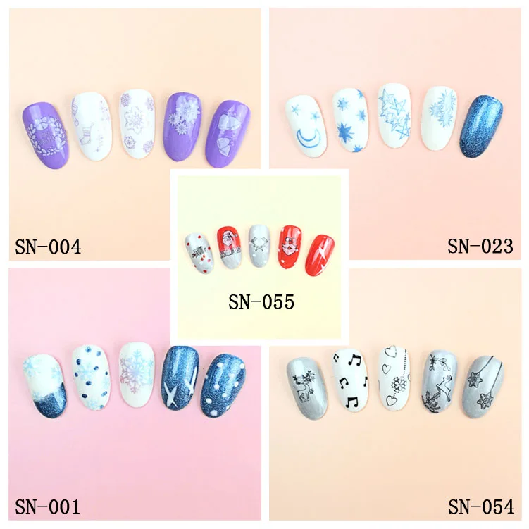 Стикер для дизайна ногтей светится в темноте ночью Снежинка Колокольчик заметок