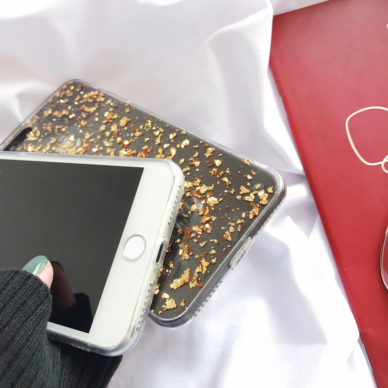 Роскошные побрякушки Блеск Сияющий флэш-порошок чехол для iPhone 6 6s 7 8 Plus X Телефон