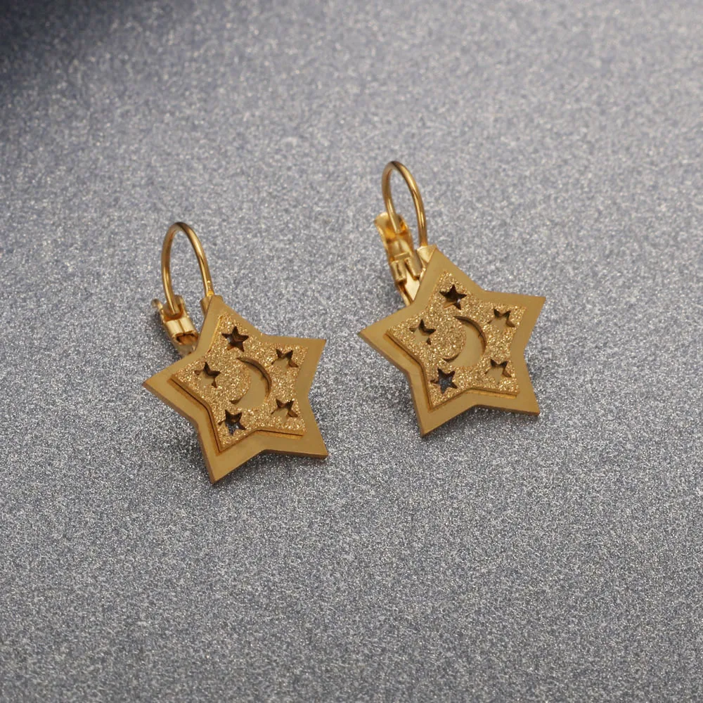 FINDYOU модная звезда с Луной форма полый дизайн золотой цвет женские вечерние