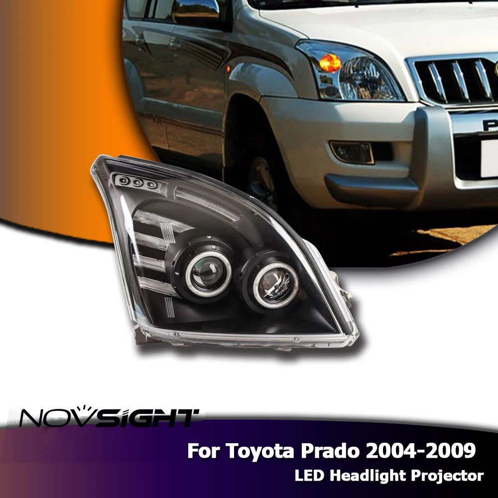NOVSIGHT 2 шт. 12 В Авто светодио дный фары проектор DRL свет для Toyota Prado 2004 2009|Фара авто в