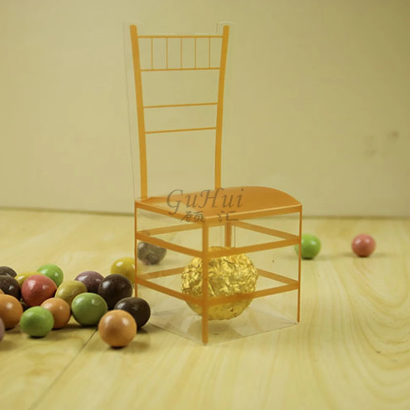 DIY креативный прозрачный ПВХ золотой стул конфетная коробка День рождения
