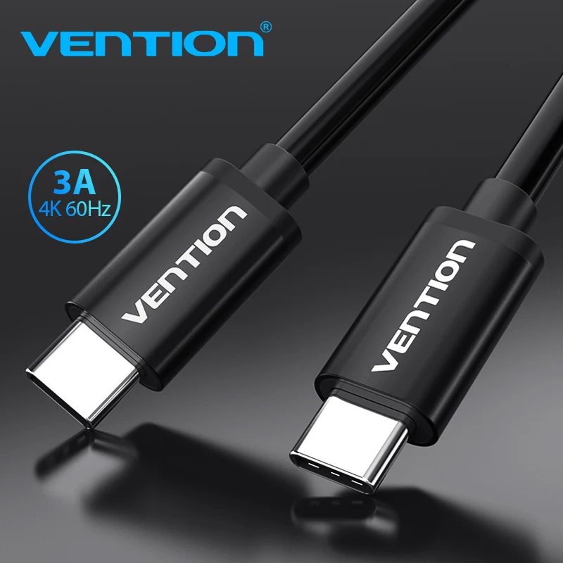 Vention Новый Тип usb C 4 K кабель мужчинами PD 3A быстрой зарядки для samsung S9 Macbook huawei USB 3 1