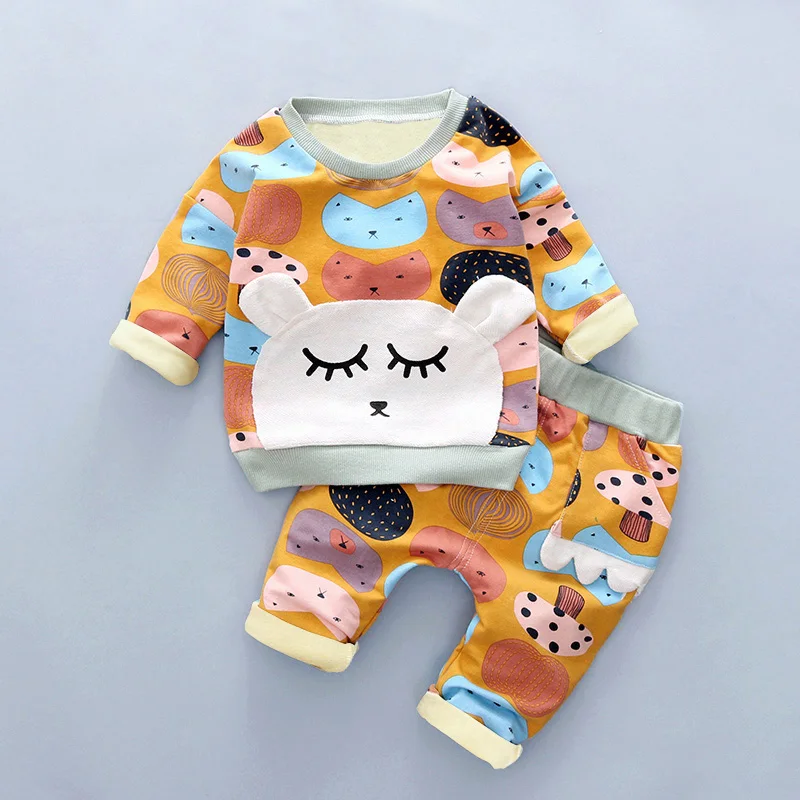 New spring autumn girls clothes sets T-shirt+ Pants 2pcs Graffiti full sleeve clothing children Sport suits cotton 3T kids wear | Детская