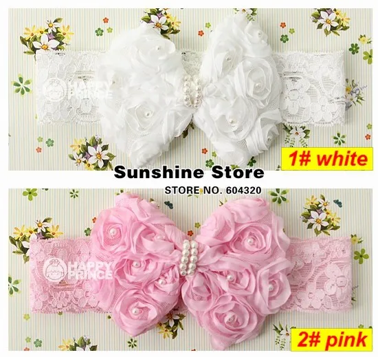 Новорожденный ребенок повязки на голову эластичный с цветочным принтом