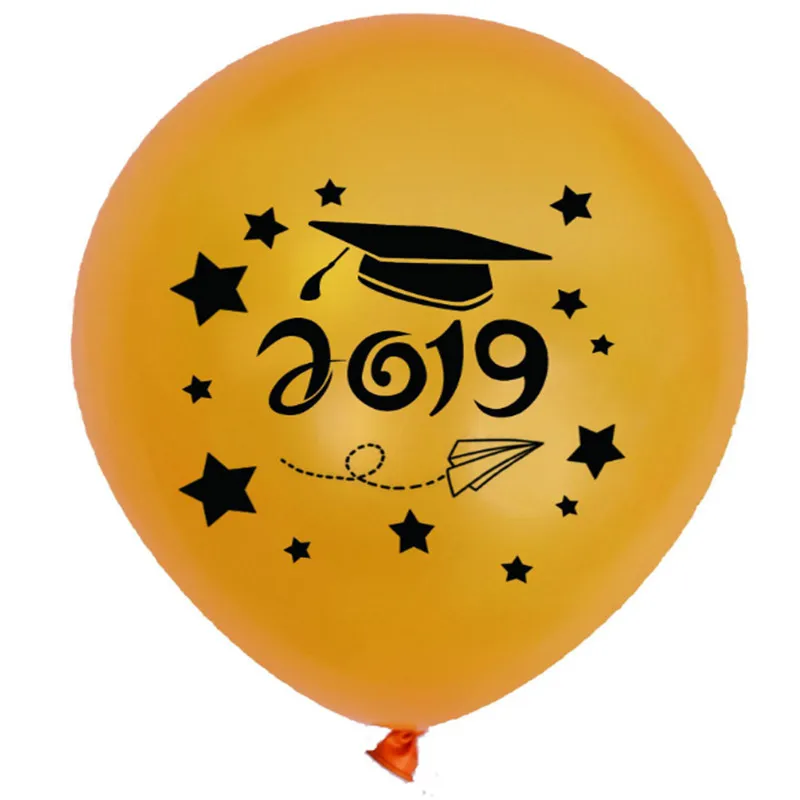 50 12-дюймовый сезон 2019 Выпускной латексный шар золотой шапка с принтом логотипа |
