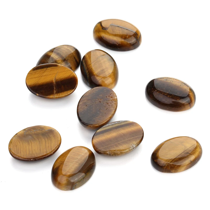 

10pcs/lot 10*14/13*18/18*25mm Tiger Eye Cameo Cabochon Natural Stone Beads Diy Cabochon Setting For Jewelry Accessories F5004