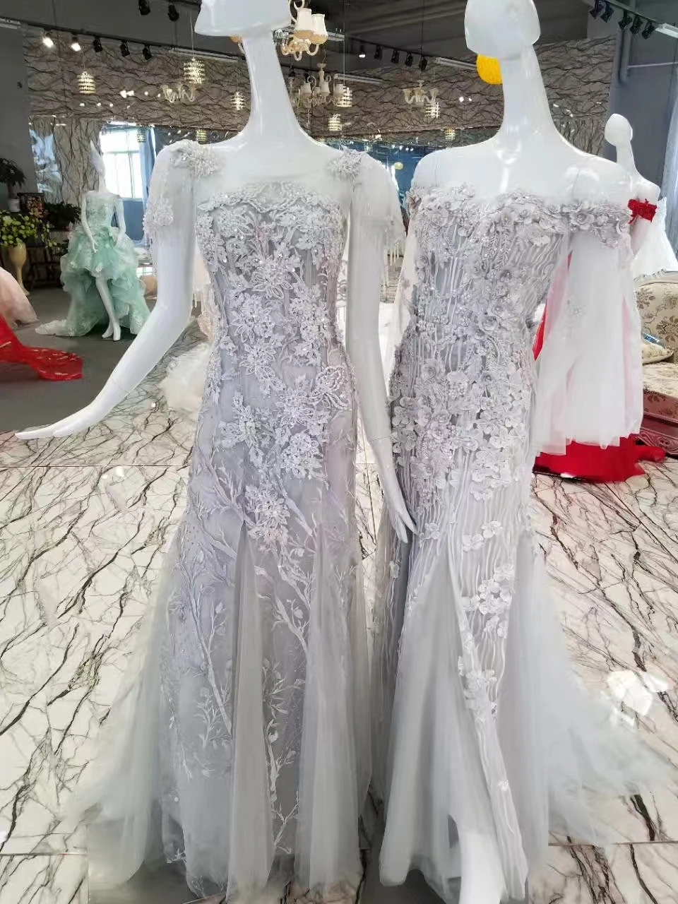 Женское винтажное вечернее платье AOLANES серое длинное платье-Русалка с