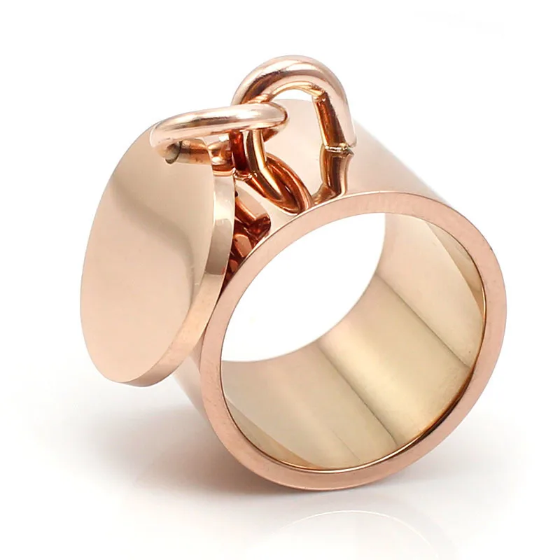 Кольца женские из нержавеющей стали с гравировкой 5 цветов шириной 15 мм |