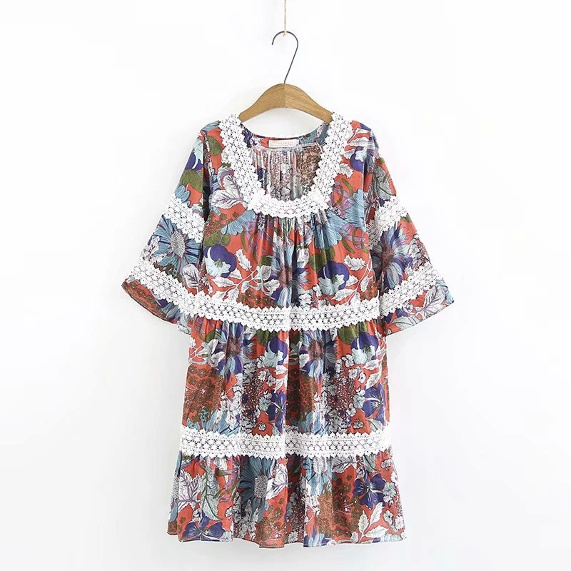 Женское мини платье с цветочным принтом|Женские платья| |