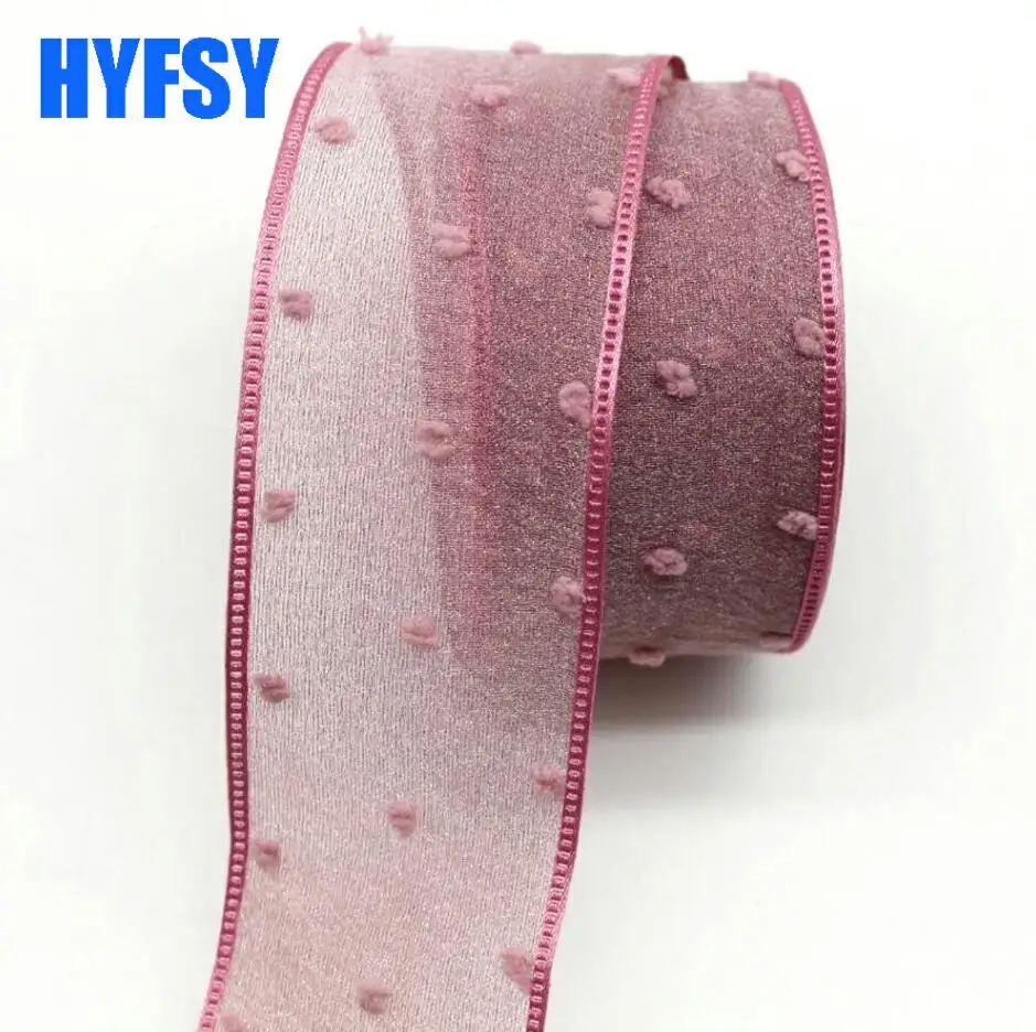 Высокое качество 40 мм двойной Тюль ленты 10y/20y DIY материалы ручной работы подарочная упаковка кукла свадебный Бант Точка двойной слой - Цвет: 3