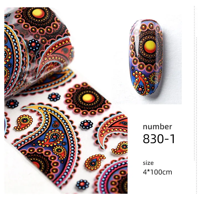 830-1 HNUIX, 10 шт., 4*100 см, цветные наклейки для ногтей, переводная клейкая наклейка, на заказ, с рисунком, слайдер для конверта, лента для украшения маникюра - Цвет: 830-1