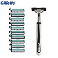 gillette vector shaving blades double edges shaver razor 1 razor handle 10 razor blade for men beard shaver