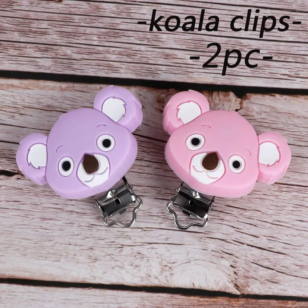 JZ1014-B TYRY. HU Koala детские силиконовые для Прорезывание Зубов Бусины пищевого класса DIY аксессуары детские товары прорезывание зубов ожерелье для кормления соски Клипсы из бисера - Цвет: JZ1014-B