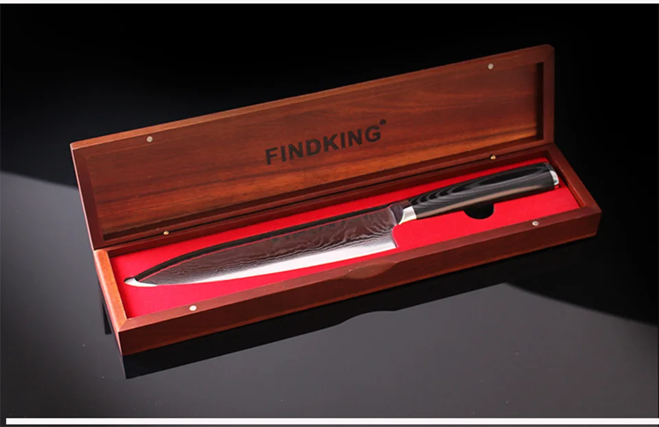Findking элегантный ручной полированный деревянный нож Коробка Подарочный чехол для кухонного ножа