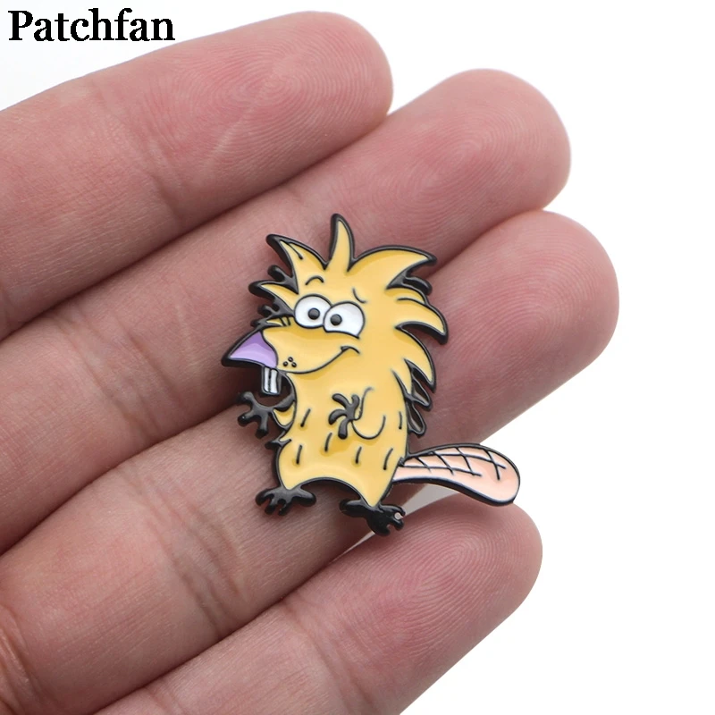 Patchfan Angry Beaver цинковый сплав галстук булавки значки para рубашка сумка Одежда Кепка рюкзак броши для обуви Значки украшения A2041