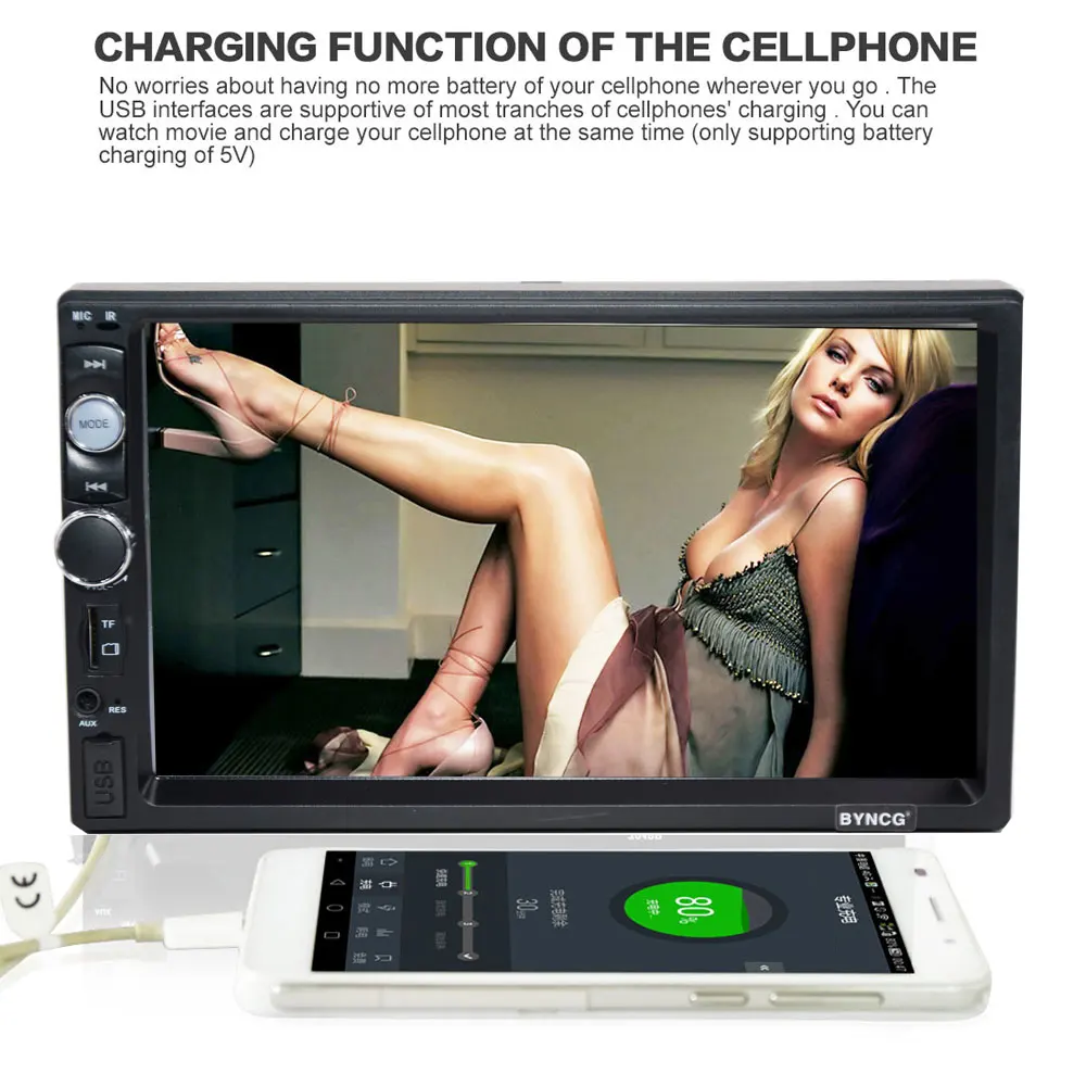 BYNCG 2 Din 7 "Touch аудиомагнитолы автомобильные авто аудио плеер Bluetooth hands free сзади с