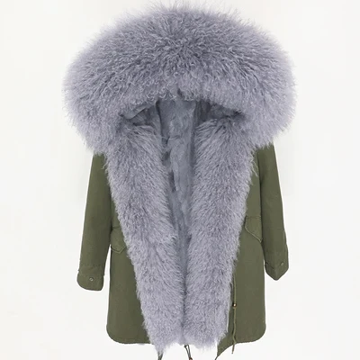 5 OFTBUY, зимняя женская куртка, большое натуральное меховое пальто, парка, Монгольская овчина, меховой воротник, подкладка из кроличьего меха Рекс, модное длинное пальто с кисточками - Цвет: 5