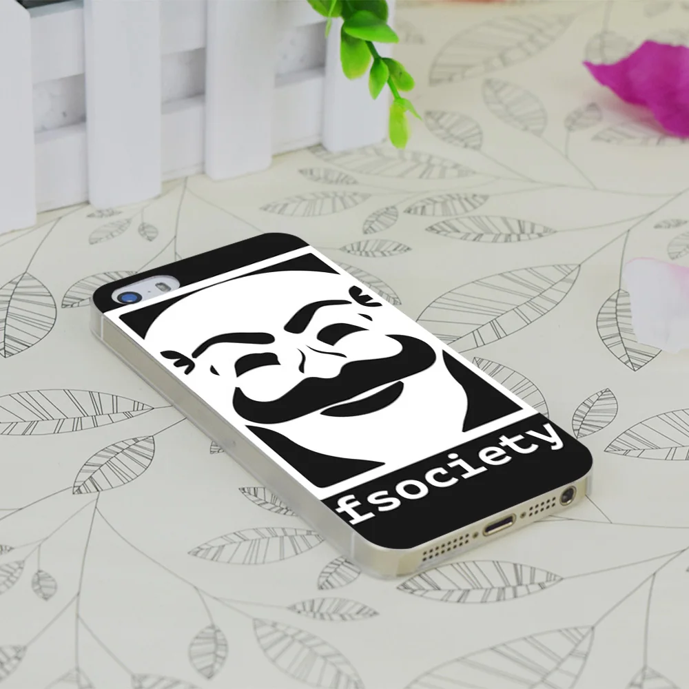 C3895 F-society Mr Robot Прозрачный Жесткий Тонкий чехол для Apple IPhone 4 4S 4G 5 5G 5S SE 5C 6 6S Plus |