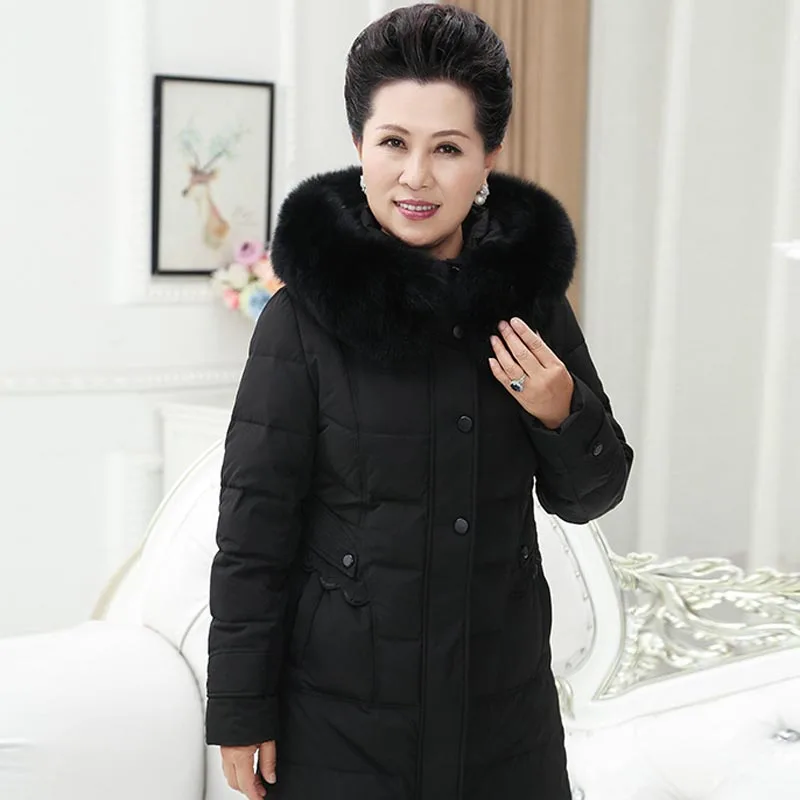 Большие размеры 2018 новый в пожилых женщин пуховая куртка корейский Тонкий P8898 |