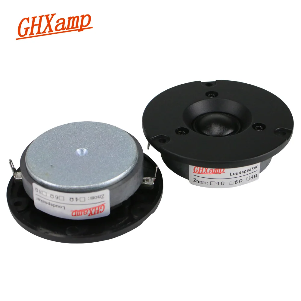 

GHXAMP 3 Inch 6OHM 40W Tweeter Speaker Unit Dome HIFI Silk film Home theater Ultra-high Treble Tones Loudspeaker 87DB 18KHz 2PC