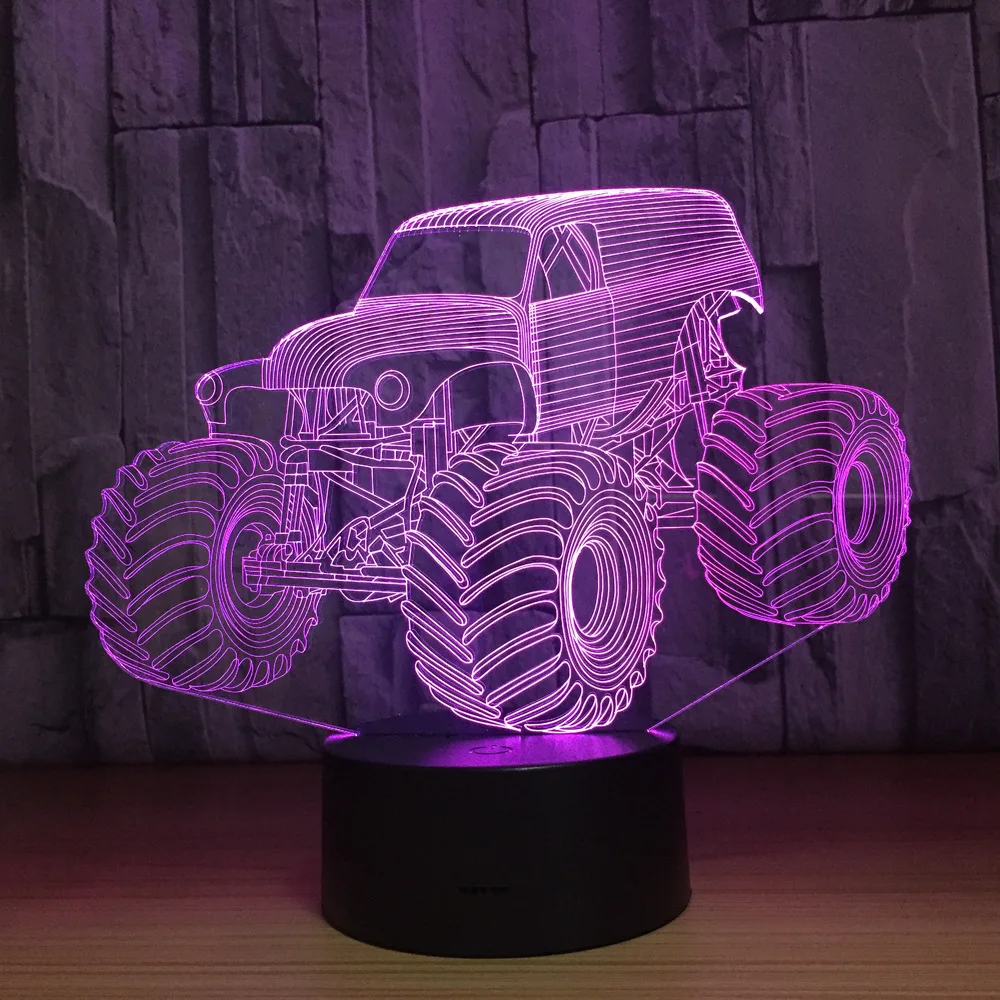 3D Colors Lamp Car Truck Shape Auto Hologram Home Illumination Bedroom Decor Desk Table Best New Year Gift Cool Light | Лампы и