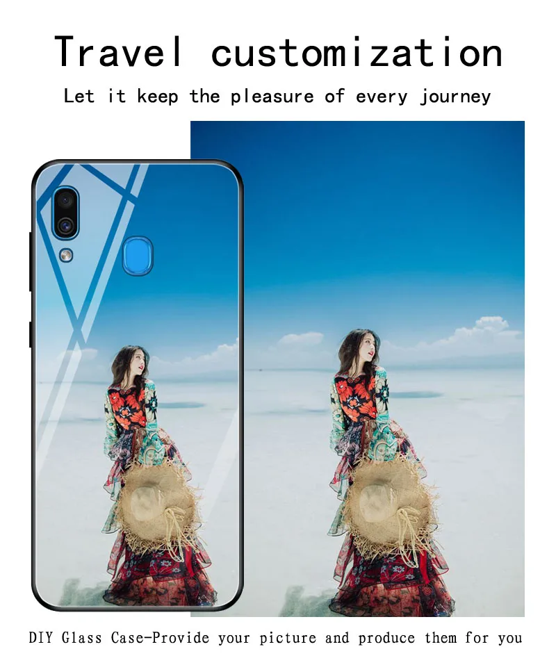 DIY фото по индивидуальному заказу чехол для телефона samsung Galaxy S8 s9 Plus Примечание 8 9 A8 A6 плюс M10 M20 a30 A50 S10+ S10E закаленное Стекло крышка