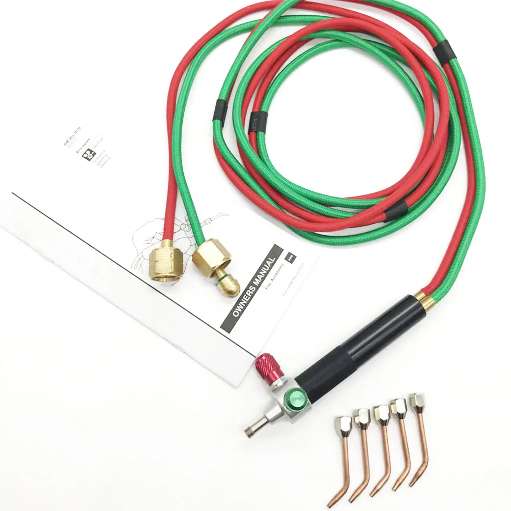 Газовая мини горелка фонарь для сварки кислородом и ацетиленом с 5 наконечниками