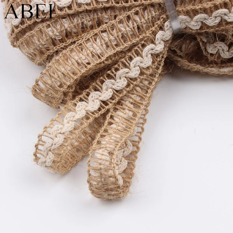 10Yards 15mm Knitted Cotton Thread Burlap Lace Trims DIY Jute Hemp Rope Ribbon Handmade Crafts Floral Accessories Ribbons | Дом и сад
