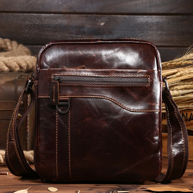 Мужской портфель из натуральной кожи сумка мессенджер в винтажном стиле деловой