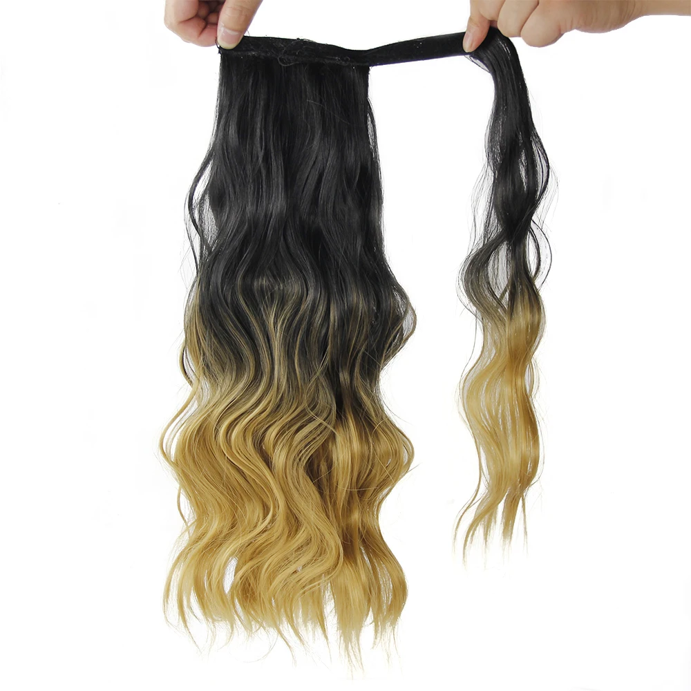Синтетический конский хвост для наращивания волос объемная волна De Cabello заколки